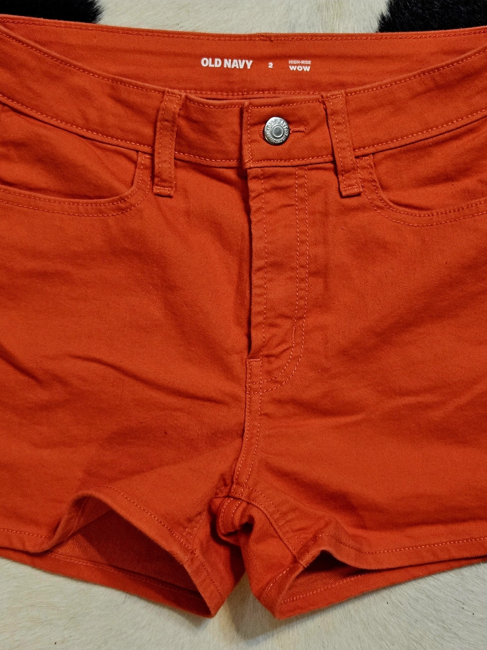 Old Navy Women's Bright Orange High-Rise WOW Shorts Sz 2